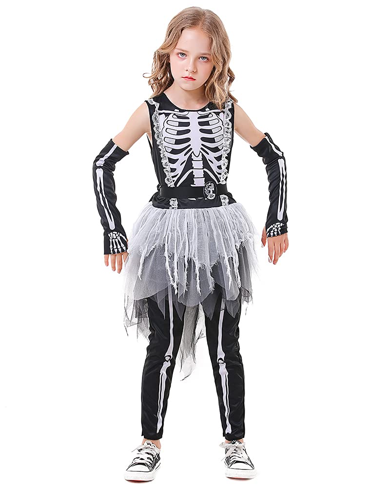 Seasons Halloween Girls Ghostly Skeleton Costume (S(4-6))