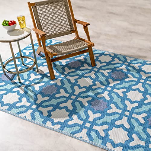 Fab Habitat Outdoor Rug - Waterproof, Fade Resistant, Reversible - Premium Recycled Plastic - Spanish Tile Farmhouse - Lar...
