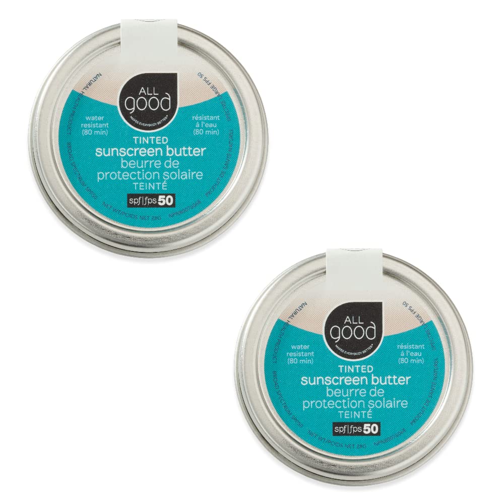 All Good Tinted Mineral Sunscreen Combo Pack - SPF 30 Lotion & SPF 50 Butter - Zinc Oxide - Coral Reef Safe - Water Resistant -