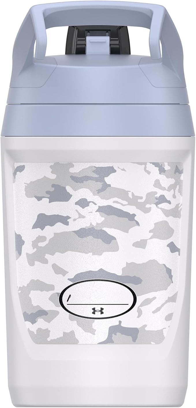 Under Armour 32 oz Insulated Water Bottles - Sports Water Jug with Fence Hook, Leak Resistant for Baseball, Football & More, 32 oz Insulated, White Woodland