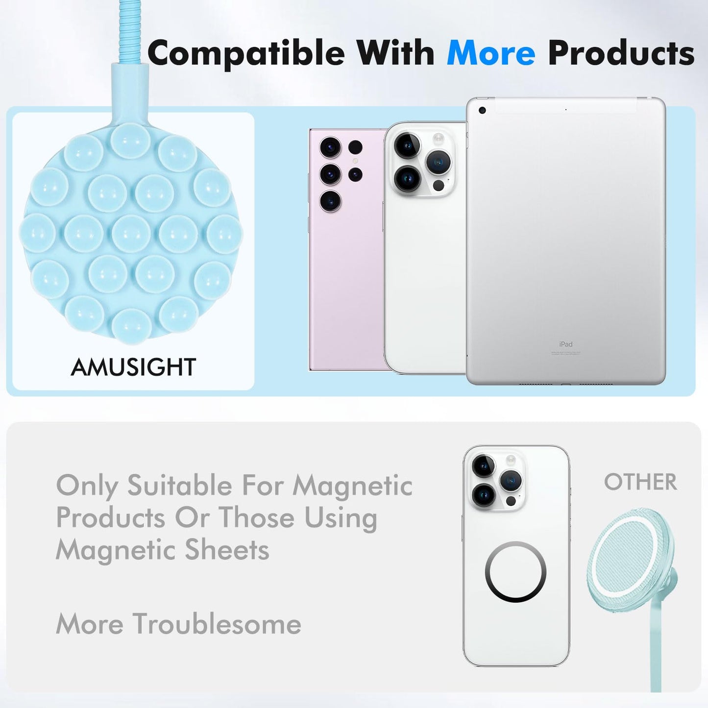 Amusight Phone Umbrella For Sun, Universal Adjustable Umbrella Phone Shade With Strong Suction Cup,Outdoor Anti-Reflective Glare