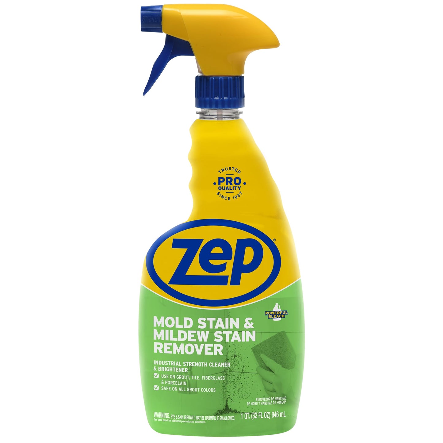 Zep Mold Stain and Mildew Stain Remover - 32 oz (Pack of 12) - ZUMILDEW32 - Experience the Power of our Professional Strength No-Scrub Formula