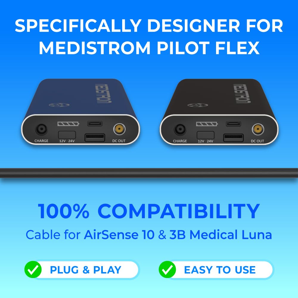 Medistrom Pilot-Flex Cable Kit Compatible with AirSense 10 and BMC Luna G3 CPAP Machine - CPAP Power Supply, CPAP Accessories