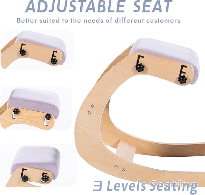 VDNEND Knee Chair Ergonomic for Office,Rocking Kneeling Chair Desk,Adjustable Posture Chairs for Relieve Neck or Back Pain,Balance Chairs for Work,Meditation,Home,Gifts for Men,Women,Her,Him