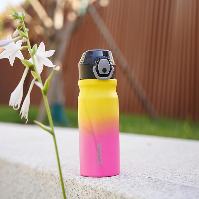 BJPKPK Insulated Water Bottle 18oz Stainless Steel Water Bottles with Straw and Carry Handle Double Wall Metal Thermal Flask,Macaron Green
