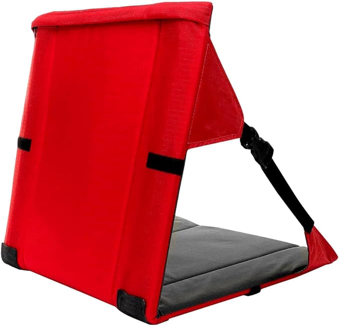 LynsaTac Folding Stadium Seat Cushion with Backrest, Portable Bleacher Pad for Camping, Fishing,15.8'' x 16.5'',Lightweight Chair with Backrest for Outdoor Sports and Concerts
