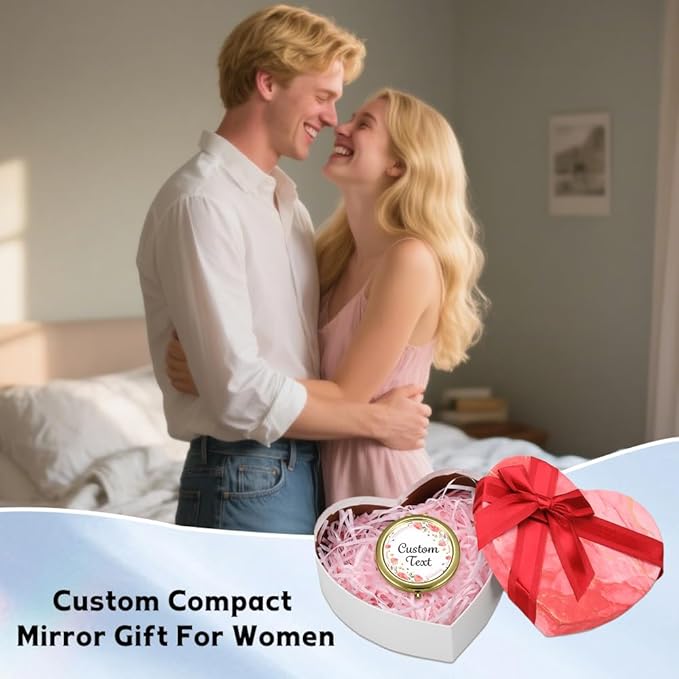 Eunigem Personalized Compact Mirror for Women-Custom Mirror Gifts for Bridesmaid,Wedding,Birthday,Mom,Friend,Wife,Christian