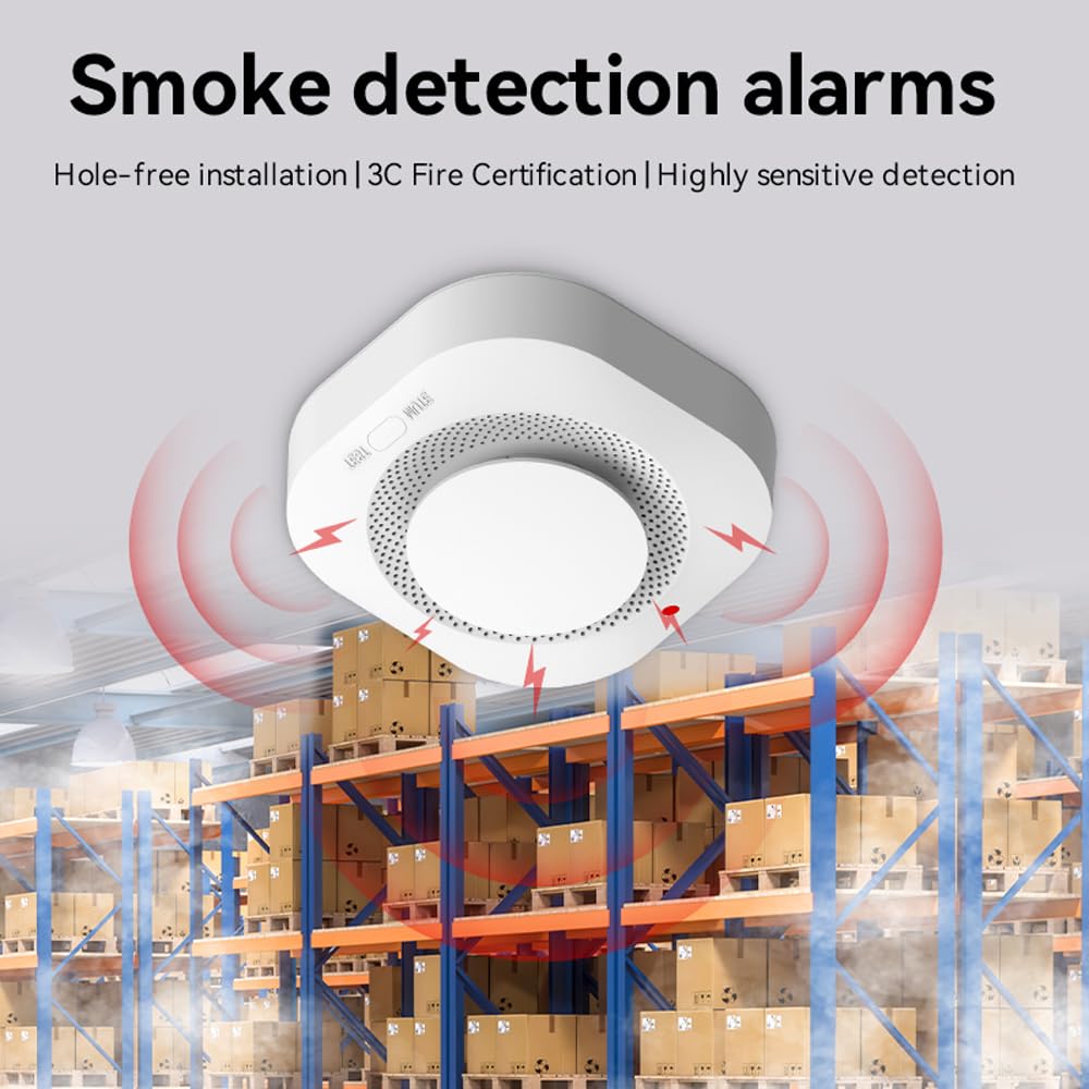 Photoelectric Smoke Detector Fire Alarm, Battery Operated, Smoke Alarm with Test Button & Low Battery Signal, LED Warning Light, 85-Decibel Alarm Sound, Easy Installation for Living Rooms and Bedrooms