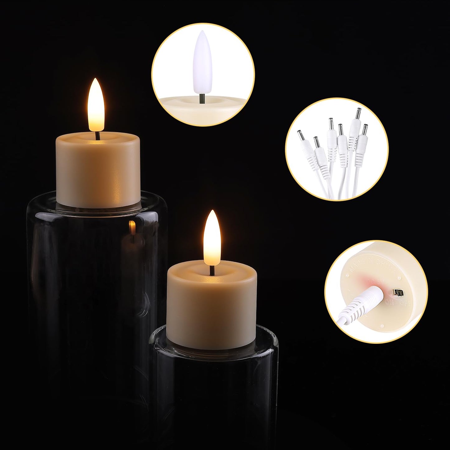 UniEasy Rechargeable Tea Lights with Remote Timer, Battery Operated LED Tealight Flameless Candles, Flickering Tealights for Votive, Weddings, Parties, Halloween, Christmas, Home Decoration (12 Pack)