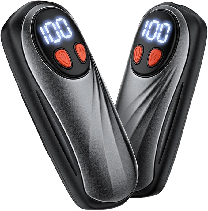 Hand Warmers Rechargeable 2 Pack, 6000mAh Electric Hand Warmers, 5-Level Heating with Battery Display, Reusable Portable Pocket Heater, Gifts for Christmas, Outdoor, Golf, Travel, Hunting, Camping