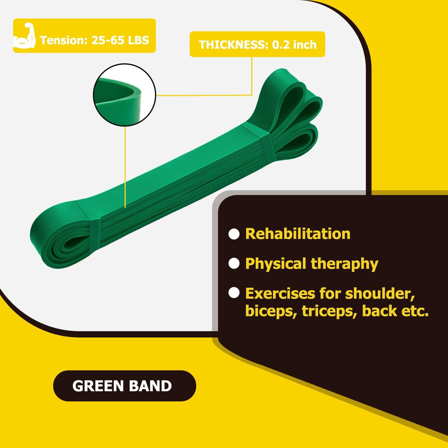 Pull Up Bands, Resistance Bands, Pull Up Assistance Band Exercise Bands for Men & Women Working Out, Body Stretching, Physical Therapy, Muscle Training - Green