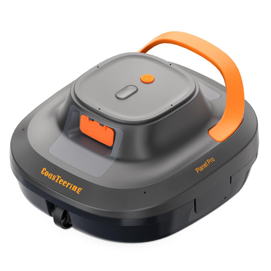 CoasTeering Cordless Robotic Pool Cleaner with Dual Brushless Motors, Up to 200-Min Runtime, Automatic Pool Vacuum for Above Ground Pools & Flat-Bottom Inground Pools up to 1219 Sq. Ft