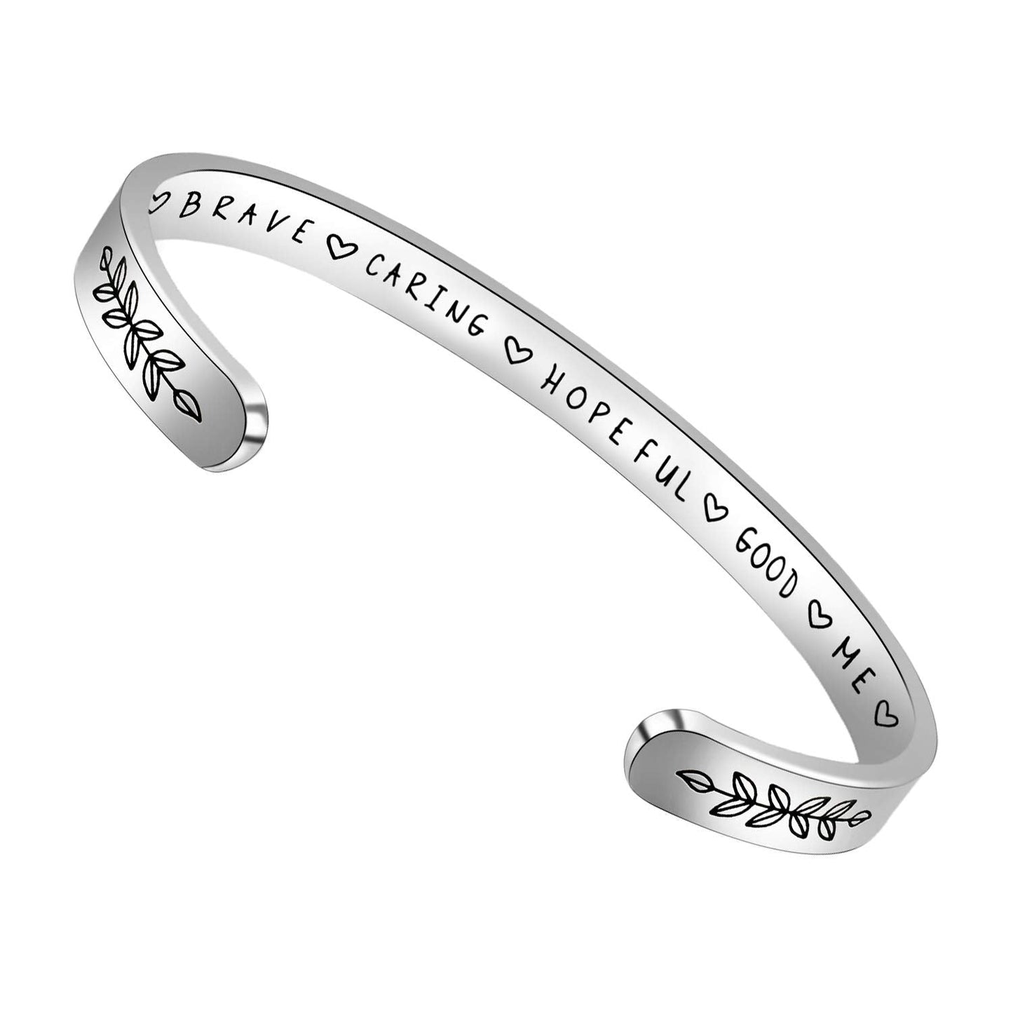 Btysun Bracelets for Women Inspirational Gifts for Her Motivational Cuff Bangle Friendship Friend Bracelets Mantra Quotes Engrav