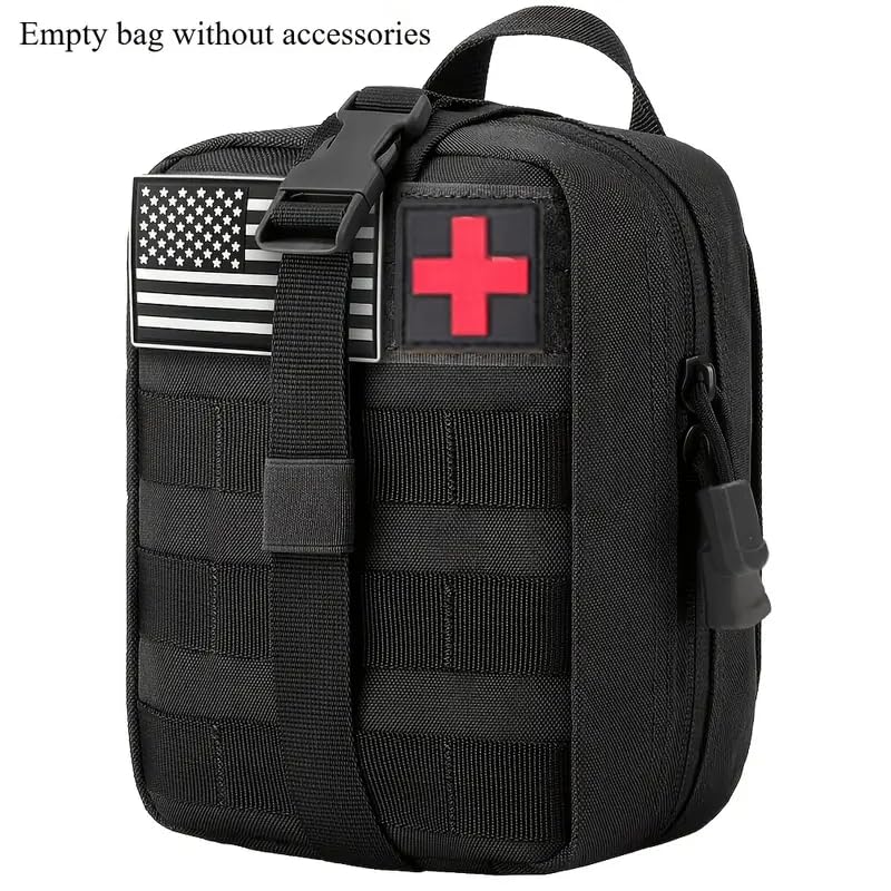 Tactical MOLLE Med Pouch - Waterproof Outdoor First Aid Kit, Molle System Combat EMT Pouch for Emergency Survival Gear, Ca...