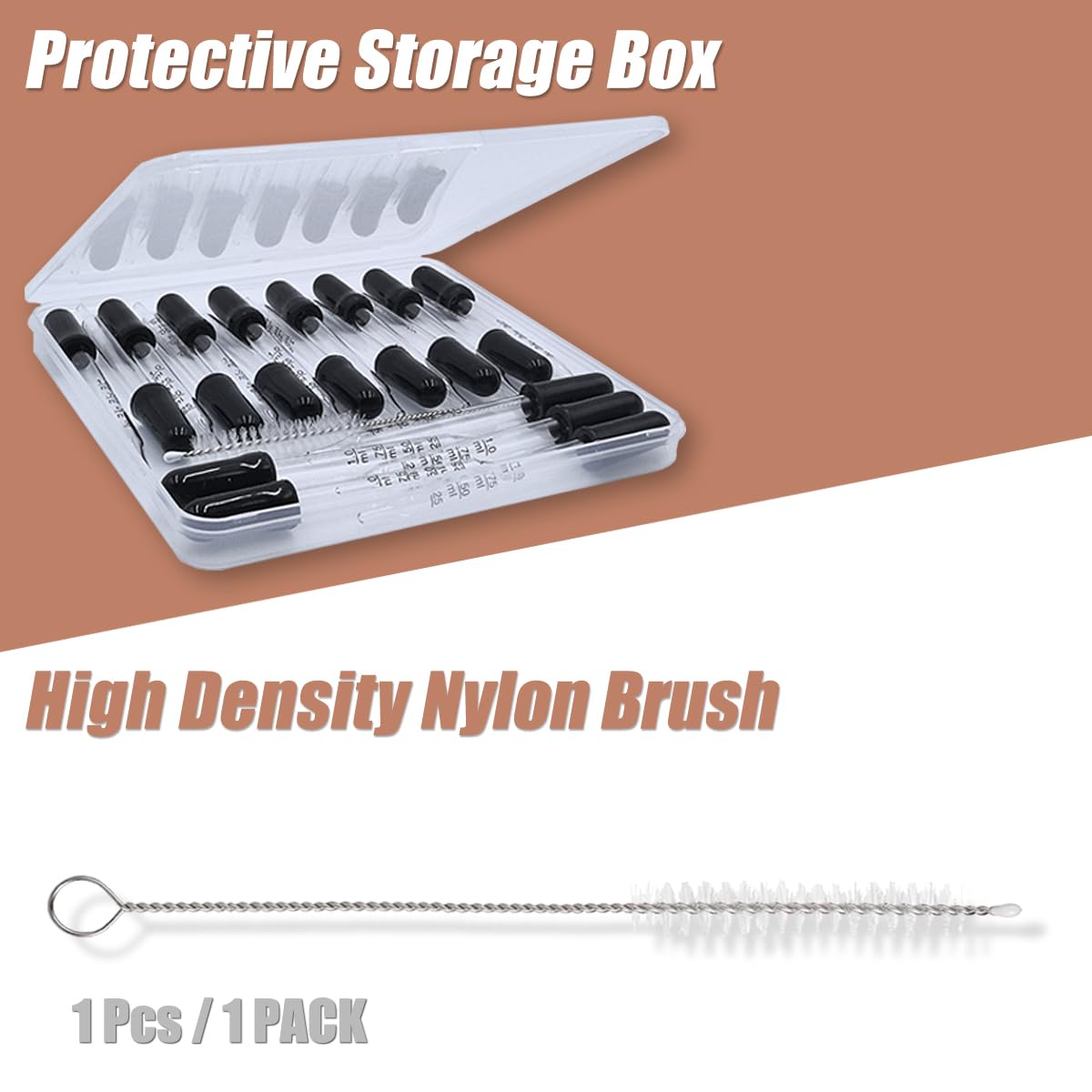 20Pcs Eye Droppers with Storage Case, Glass Pipette Dropper with Cleaning Brush for Essential Oil, Medicine, Crafts, Accurately 1ml Pipette for Mixing Paints, Lab Use, Animal Feeding, Ear&Eye Drops