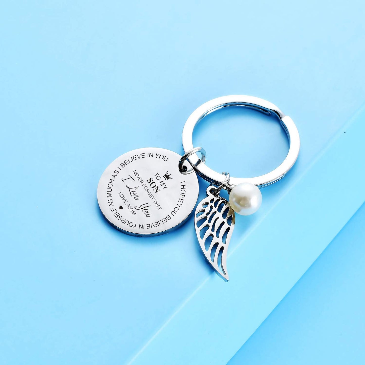 to My Son Keychain from Dad Mom Inspirational Gift Never Forget That I Love You Forever Birthday Gift Graduation Gifts (To my so