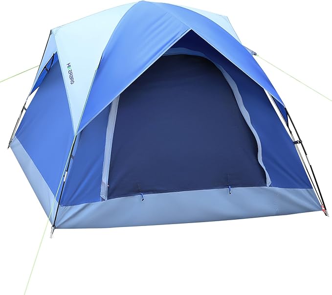 3 Person Tents for Camping, HIKERBRO Small Dome Tent with 2 Upgraded Doors & Half Mesh Ceiling, Waterproof 4 Person Campin...