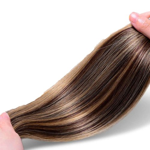 Habiliana Bundles Human Hair 20 22 24 Inch Straight Wave P4/27 Human Hair Bundles 11A Unprocessed Brazilian Virgin Quick Weave Hair Extensions for Black Women