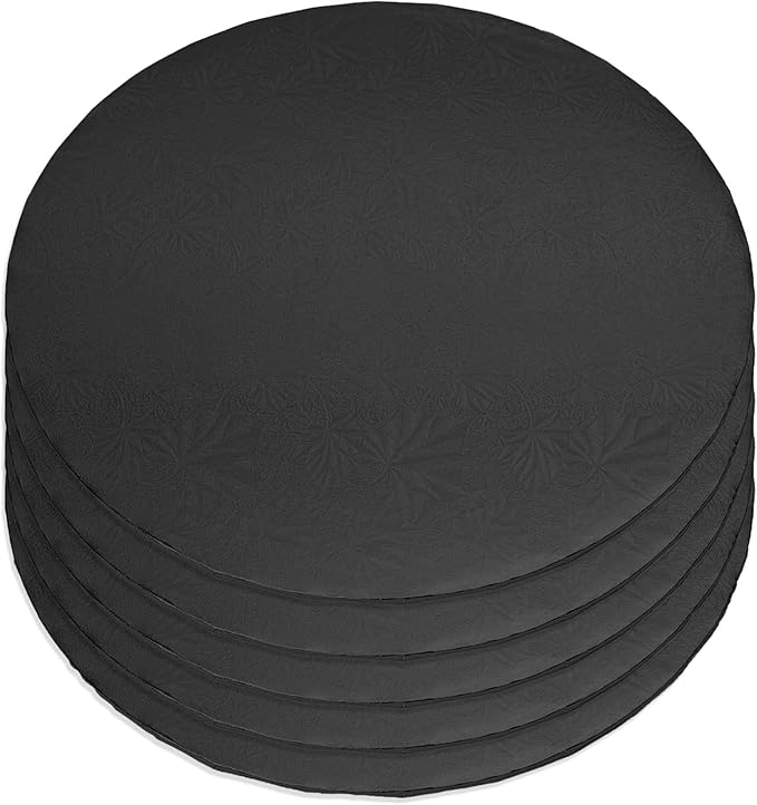 Dulcet Delights Round Cake Board | Decorative Cake Board for Cakes, Desserts, Pizza & More | Food Safe | Grease Proof | Re...