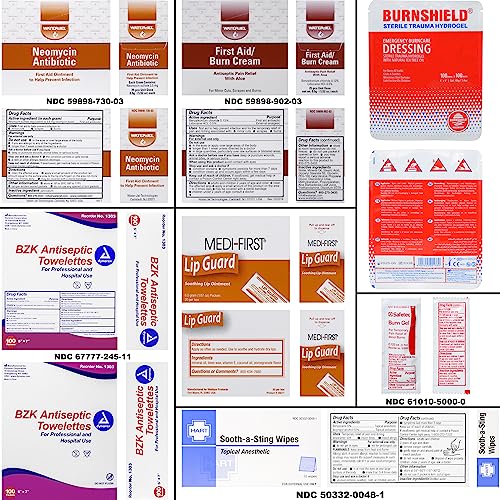 MFASCO First Aid Kit Waterproof Rugged Resin Case for Outdoor Sporting Activities Home Organized Treatment Packs 111 Piece...