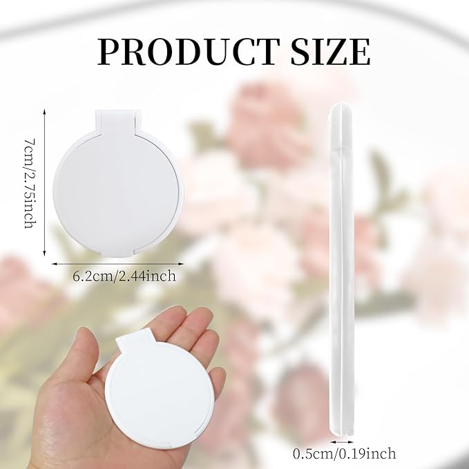 82 Pcs Compact Mirror Bulk, Women Portable Mini Folding Round Makeup Mirror for Purse, Travel, and Daily Use (White)