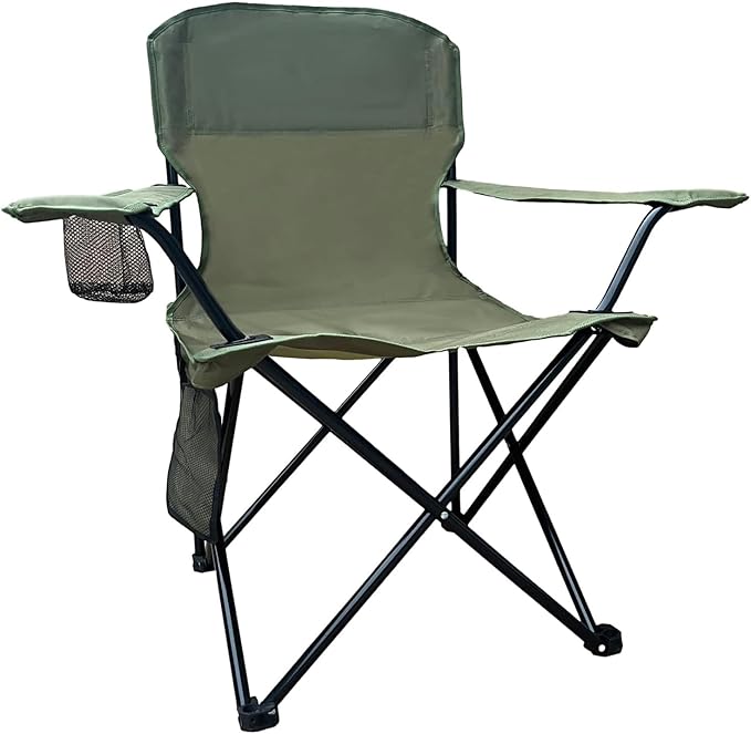 VOYSIGN Camping Folding Chair with Cup Holder & Storage Pocket - 5.5lbs Lightweight, 225lb Capacity Portable Camp Chairs f...