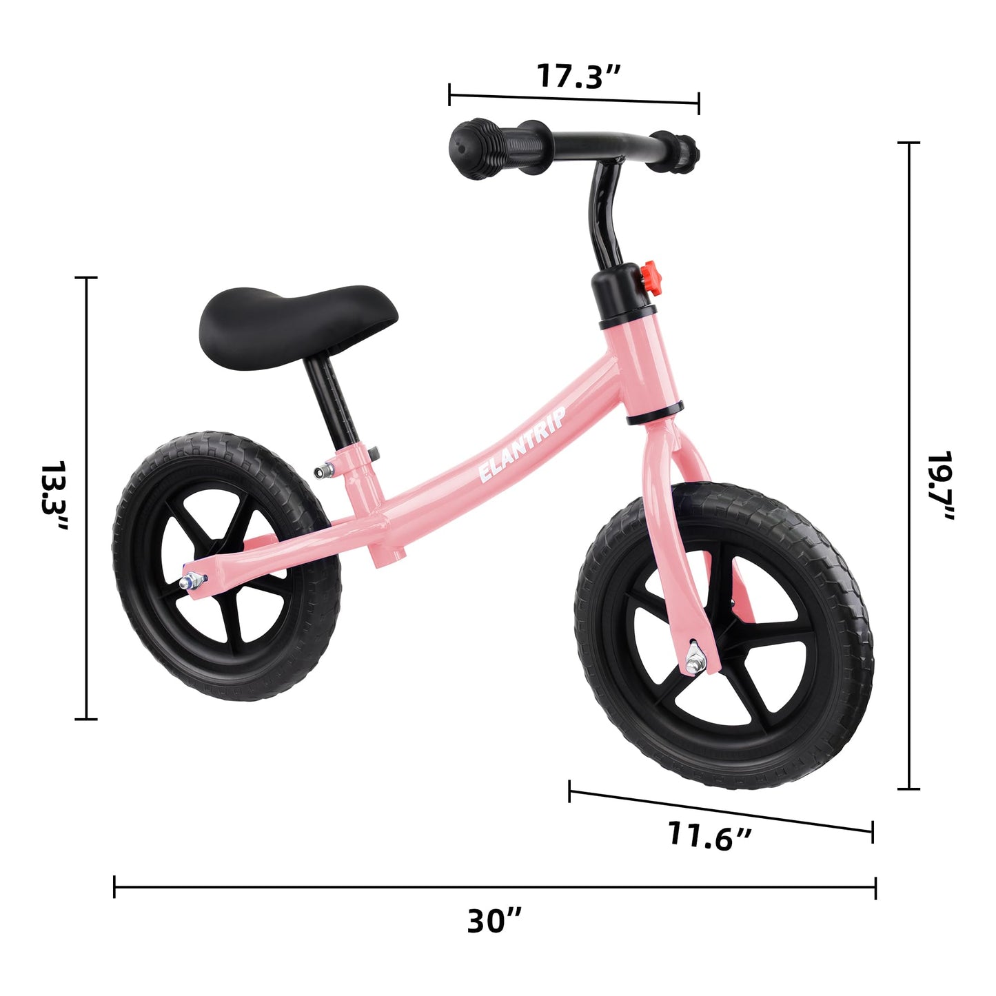 Elantrip Balance Bike, Lightweight Black Toddler Bike for 1-3 Year Old Boys, Birthday Gift Toys for 1-3 Year Old Boys and Girls, No Pedal Bikes for Kids with Adjustable Handlebar and seat