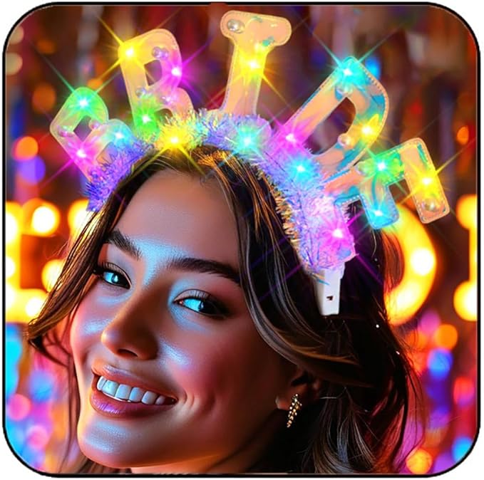 JEAIRTS Light Up Bride Headband Glowing BRIDE Letter Hair Band Led Bachelorette Party Hair Accessories for Women