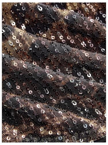 Verdusa Women's Cheetah Print Sequin Top Y2K Tie Back Corset Halter Going Out Crop Tops