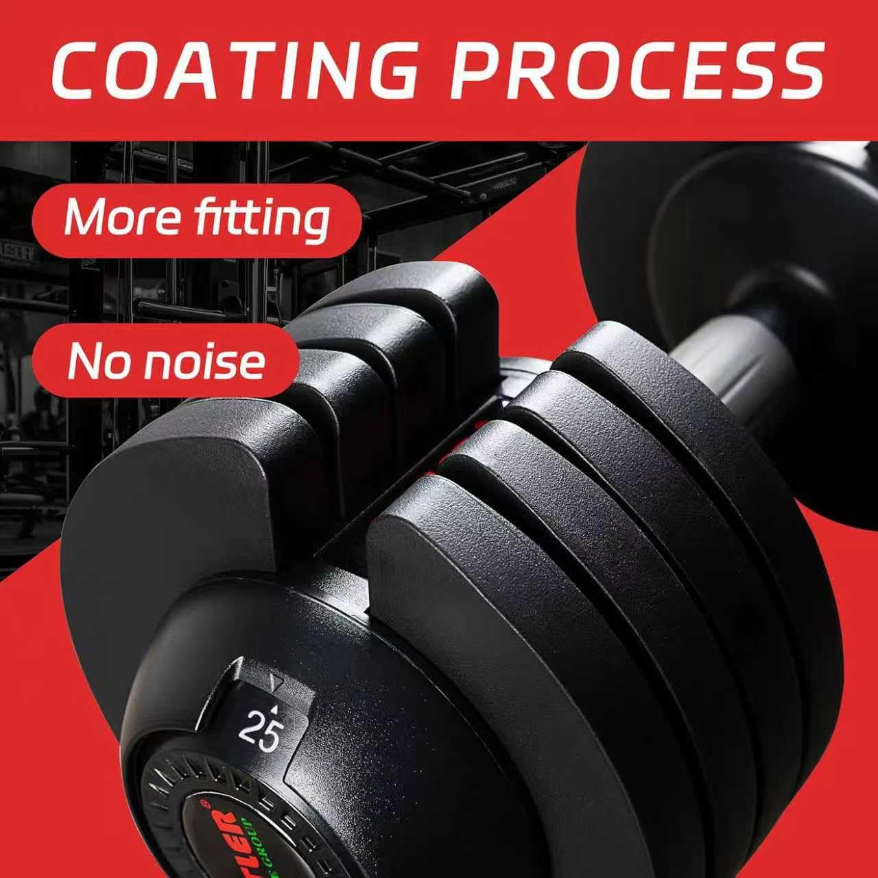 ALTLER Adjustable Dumbbell Set, 25LB Pair with Tray for Workout Strength Training Fitness, Adjustable Weight Dial Dumbbell with Anti-Slip Handle and Weight Plate for Home Exercise