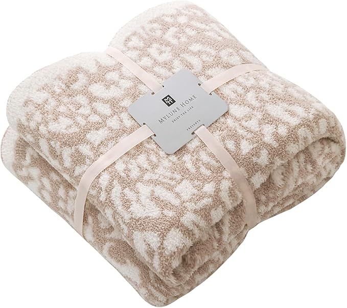 MH MYLUNE HOME Ultra Soft Leopard Throw Blanket (50x60 inches) Microfiber Blankets Plush Warm Reversible Cheetah Blanket L...