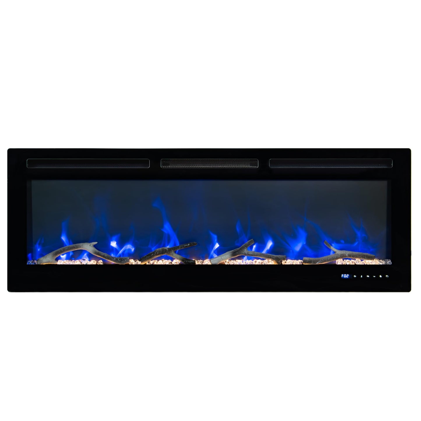 50" Smart Wall Mount Electric Fireplace, 1500W Heater with 12-Color LED Flame Effect, Touch Screen & Remote Control, Timer & Thermostat, for Living Room, Bedroom Indoor Use