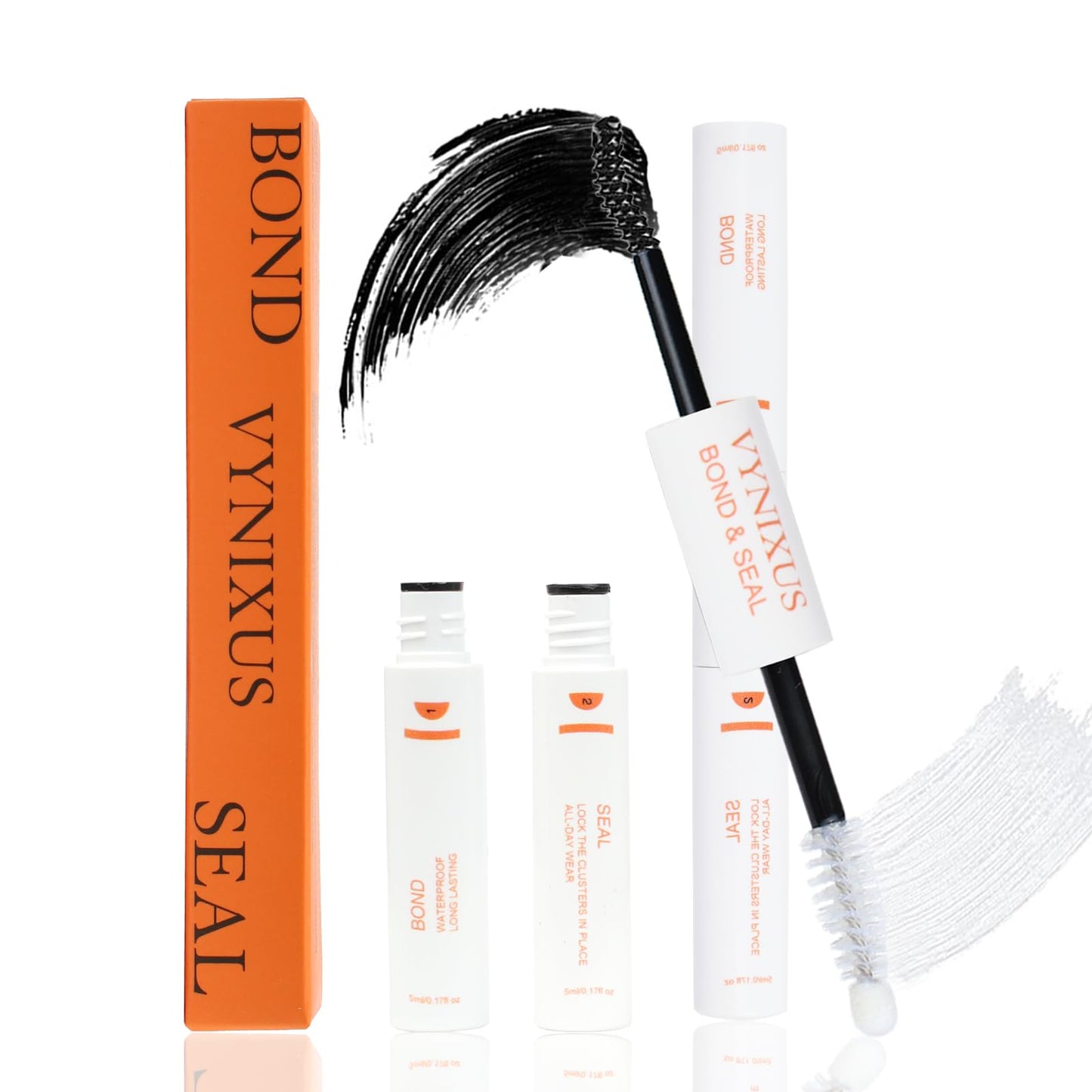 Lash Glue for Eyelash Clusters 2-IN-1 Lash Bond and Seal Waterproof Eyelash Glue DIY Lash Cluster Glue Individual Lash 72H+ DIY