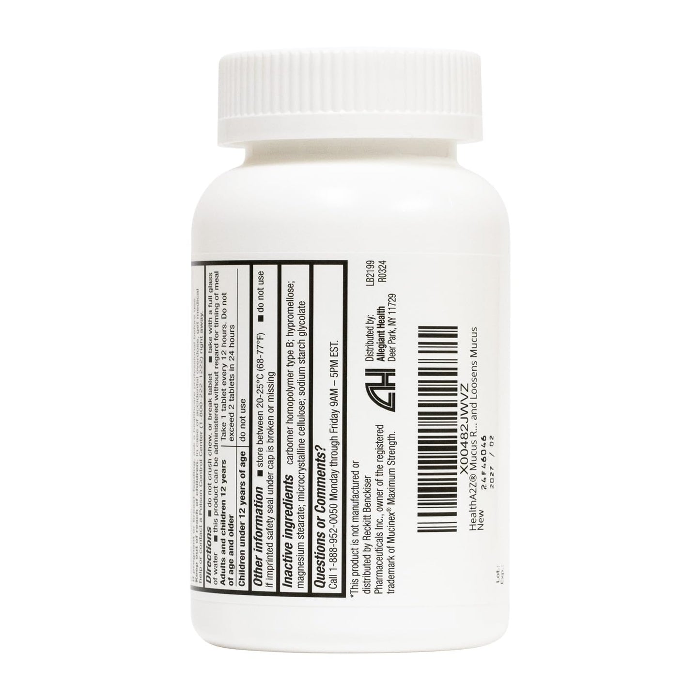 HealthA2Z® Mucus Relief | Guaifenesin 1200 mg | 100 Tablets | 12 Hour | Expectorant | Relieves Chest Congestion | Thins and Loosens Mucus (100 Tablets)