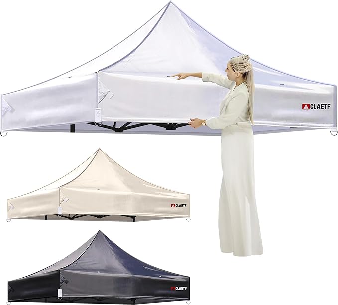 CLAETF 10x10 Canopy Replacement Top,Pop Up Canopy with 8 Drainage Holes,Canopy Tent Top Cover for Outdoor,Garden,Patio,Pav...