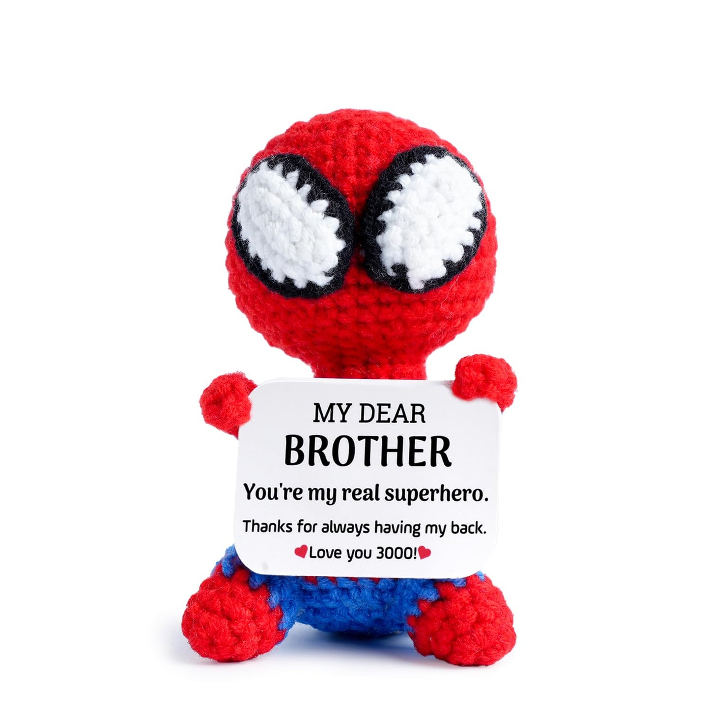 Lenoka Crochet/Cute Spider Crochet Handmade Gift/Gifts for Brother/Birthday Gifts for Brother/Birthday Card for Brother (My Dear Brother)/ Spider Gift for Men Adults/for Women Adults/Spider Plush