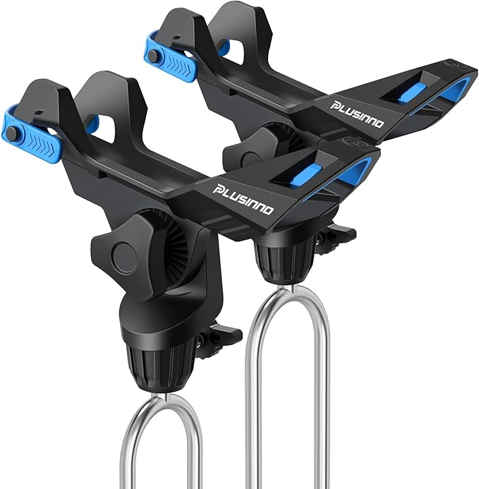 PLUSINNO 1/2/4 Pack Fishing Rod Holder for Ground, Upgraded Rod Holders for Bank Fishing, 360 Degree Adjustable Fishing Ro...