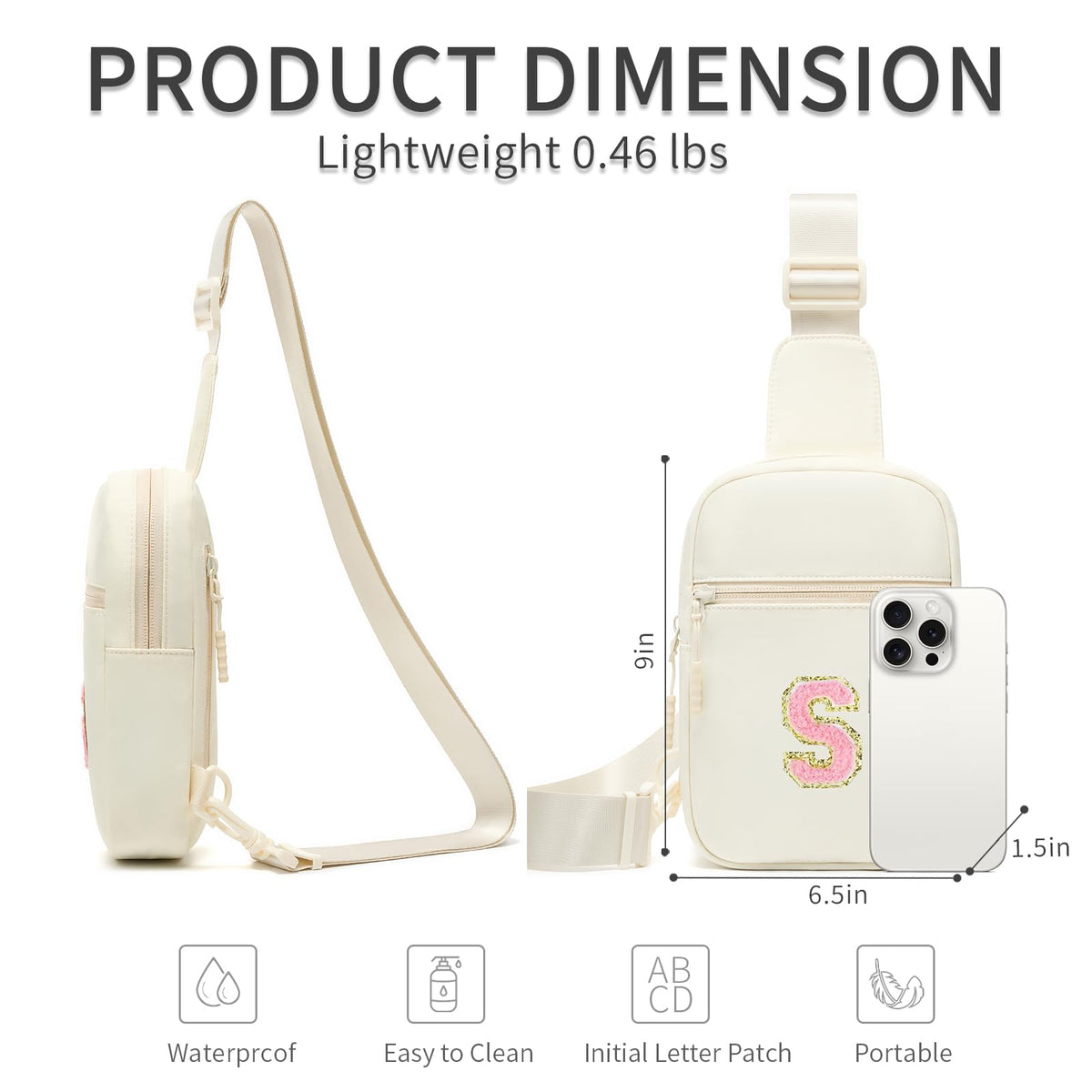 cotmcor Kids Crossbody Small Sling Bag Initial Girls Fanny Pack Belt Bag Cute Backpack Purse Chest Bag for Girls Gifts