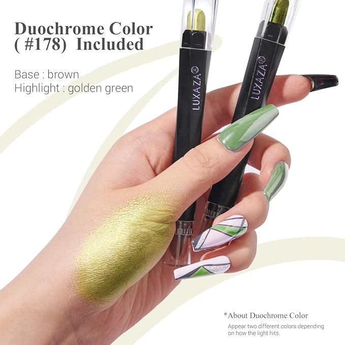 3PCS Eyeshadow Stick, Metallic And Green Eye shadow Sticks Pencil Crayon，Eye Brightener Stick Makeup with Crease-proof Formula