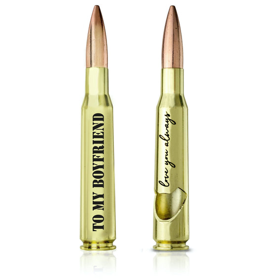 Anniversary for Boyfriend - "To my Boyfriend" 50 Cal Bottle Opener I Birthday Gifts for Boyfriend I Unique 6 Month / 1 Year Anniversary for Boyfriend I Cute Boyfriend Gifts from Girlfriend
