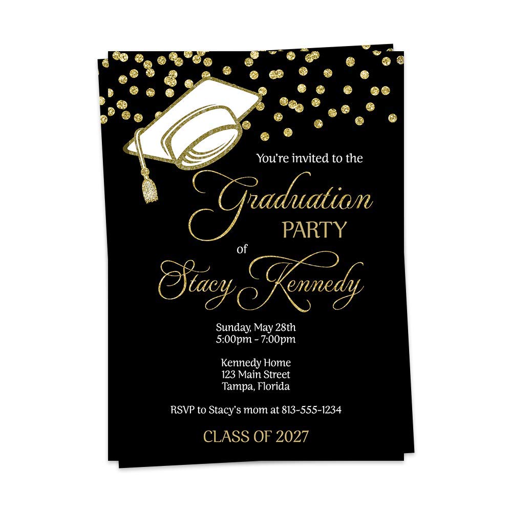 Graduation Party Invitations 2025 Customized Grad Open House Invite Announcement (12 Count)