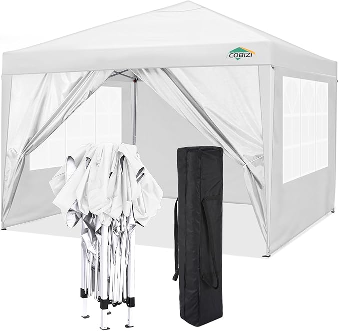 COBIZI 10x10 Pop Up Canopy Tent with 4 Sidewalls Party Tents for Parties Weddings Backyard Waterproof Commercial Instant O...