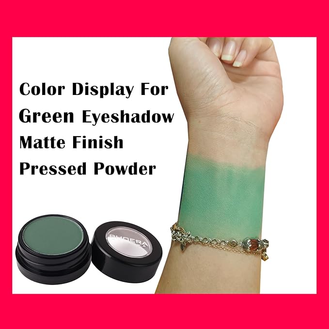 MEICOLY Single Green Eyeshadow Palette,Matte Green Eye Shadow for Elphaba Makeup,Pressed Powder Eyeshadow,Matte Shade Eyelid Color Eye Makeup,High Pigment,Long Wear