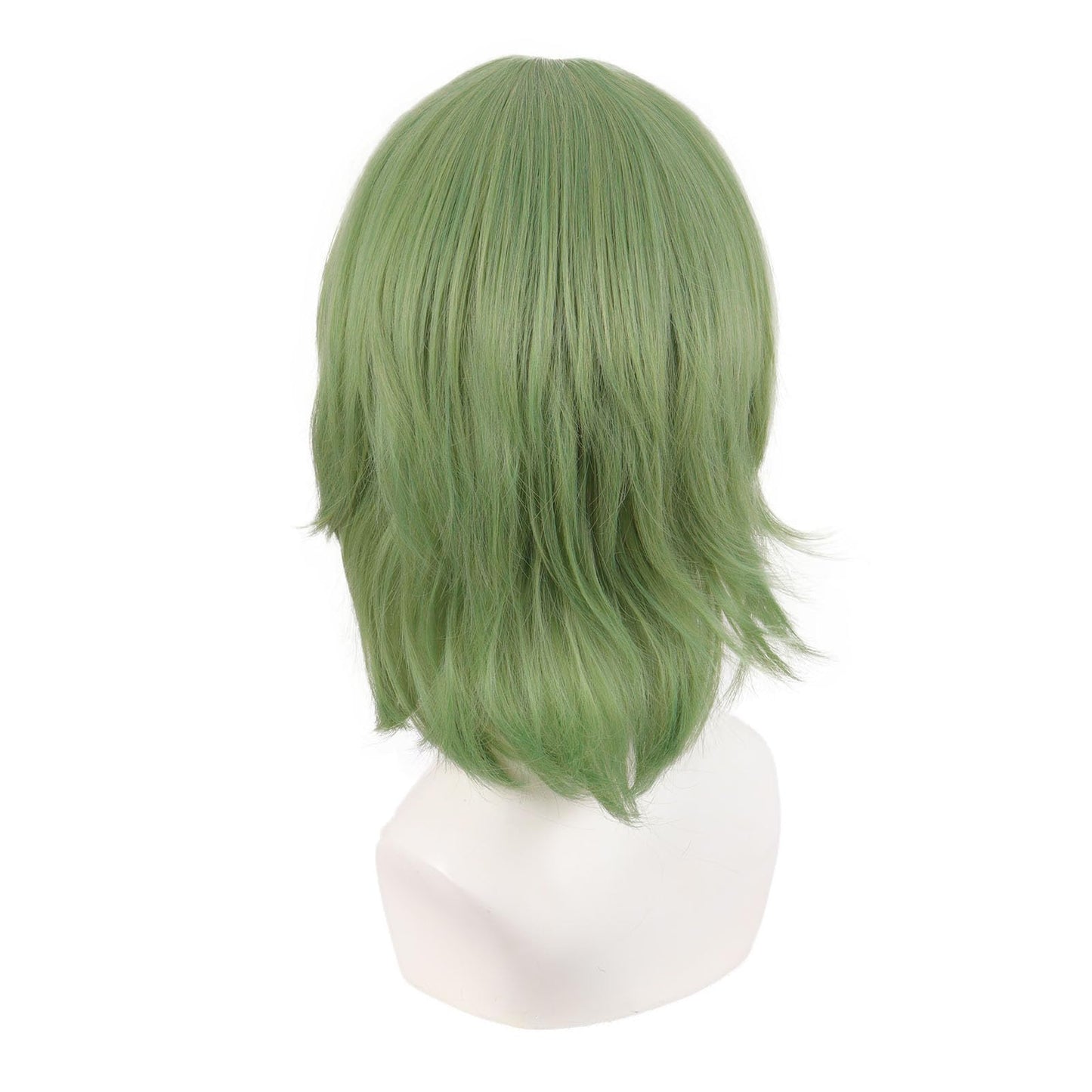 MapofBeauty 14 Inch/35 cm Short Cosplay Wolf Tail Synthetic Side Bangs Party Wig (Mixed Green)