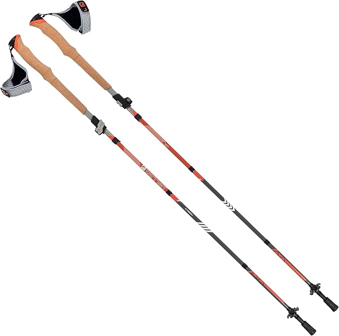 Terrain Alpha Vertex Carbon Trekking Poles, Walking and Hiking Sticks, Canyon Sunset