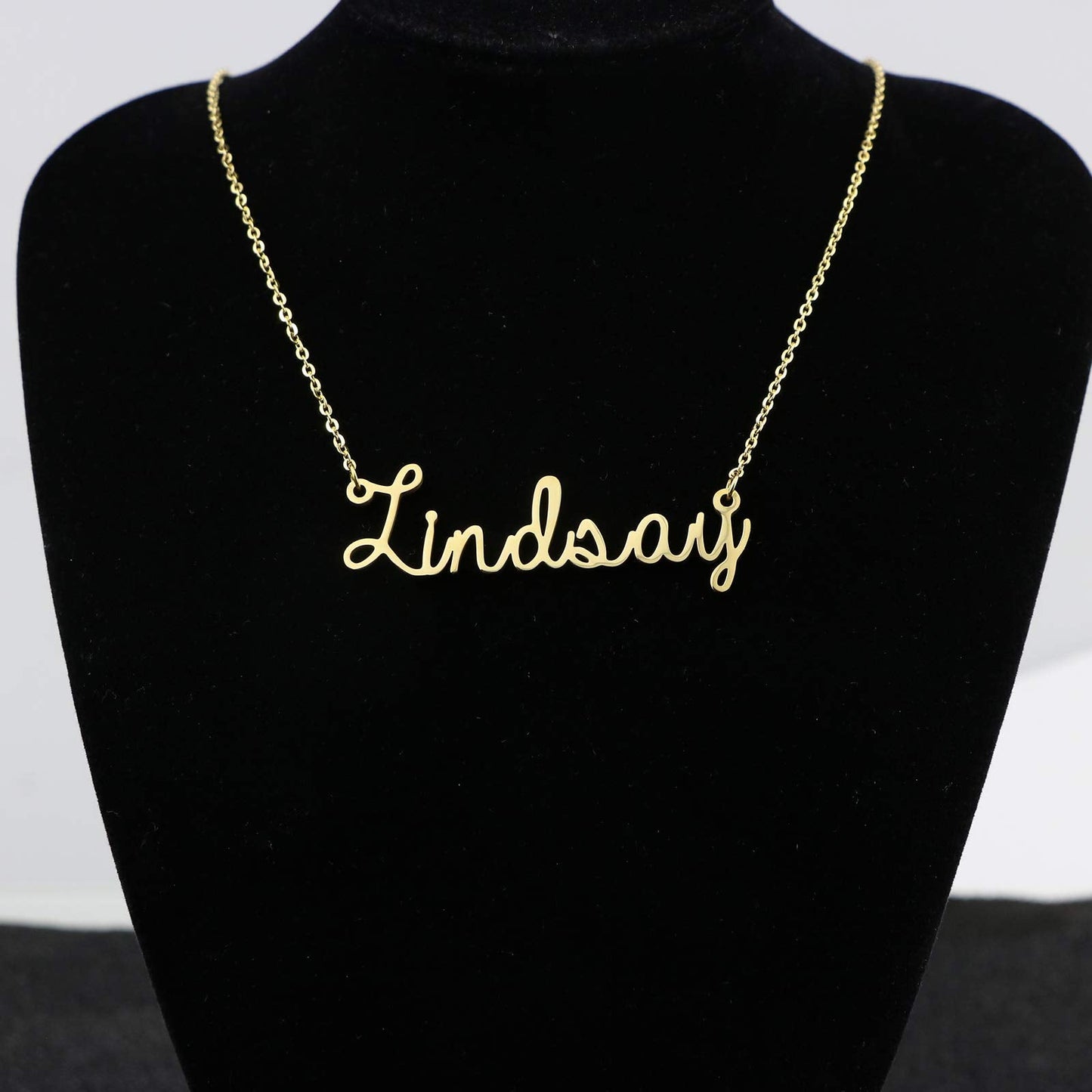 Awegift Personalized Name Necklace New Mom Bridesmaid Gift Jewelry for Lindsay