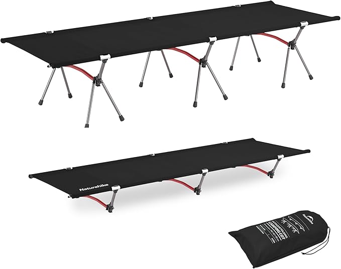 Naturehike ArmyWild Folding Camping Cot, Height Adjustable Ultralight Backpacking Cot, Portable Camping Bed for Camping Hi...