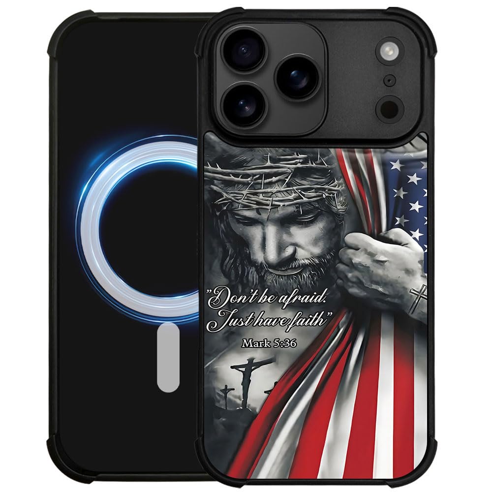 DAIZAG Case for iPhone 17 Pro,[Compatible with Magsafe] Air-Guard Corners Shockproof Soft Phone Cover for Boy Men Gift,Christian