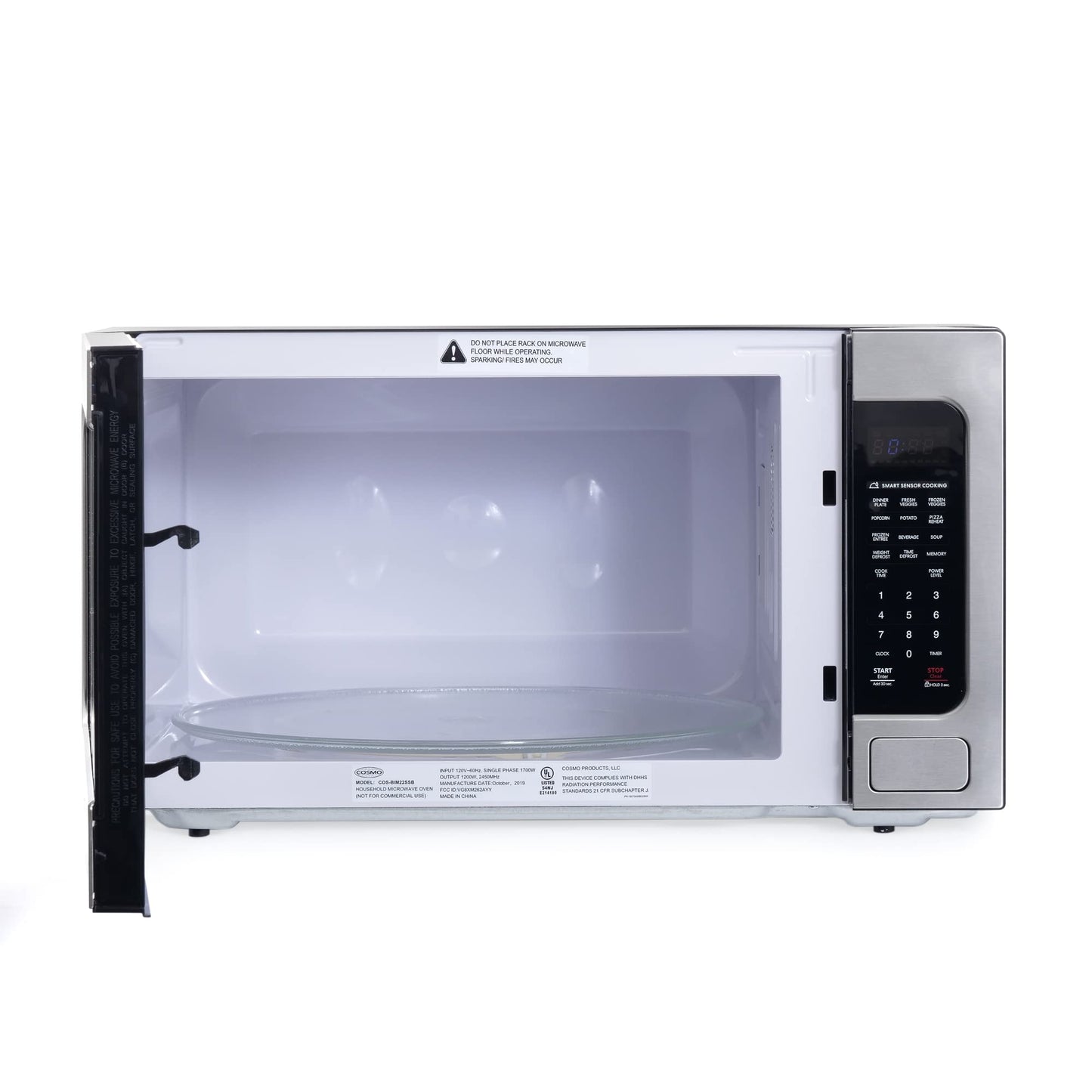 Cosmo COS-BIM22SSB 24 in. Nebula Collection 2.2 cu. ft. Countertop Microwave Oven in Stainless Steel
