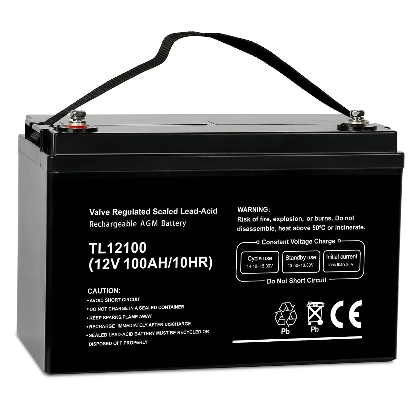 Weize Deep Cycle AGM 12 Volt 100Ah Battery, Maintenance-Free, 3% Self-Discharge Rate, 1150A Max Discharge Current, Perfect for RV, Solar, Trolling Motor, Wind, Marine, Camping and Off-Grid System
